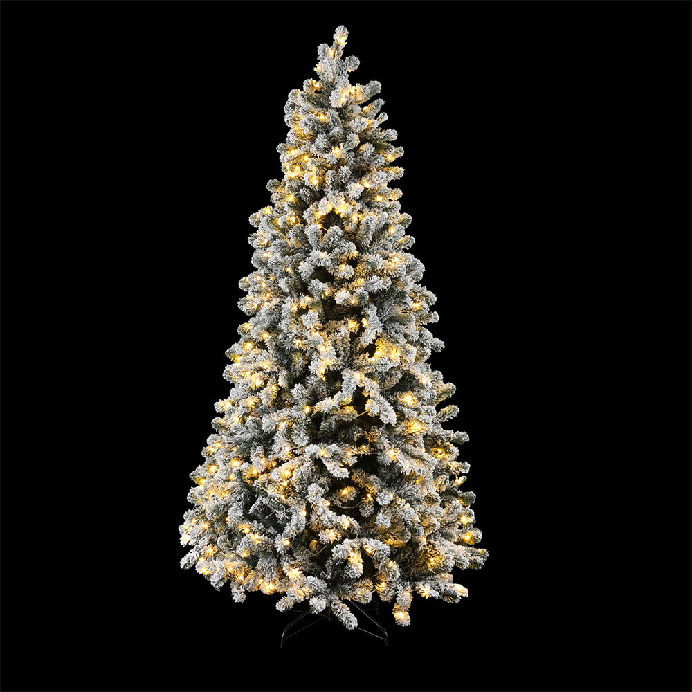 Jingle Jollys 2.1m Snow Flocked Pre-Lit Christmas Tree LED Lights