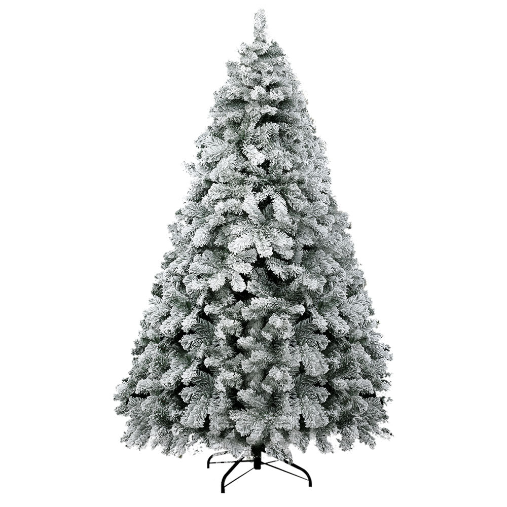 Jingle Jollys 2.4m Snow Flocked Christmas Tree 1165 Tips