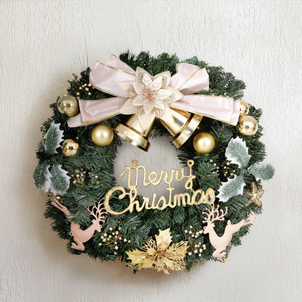 Jingle Jollys 60cm Christmas Wreath Garland Flowers Baubles Decorations