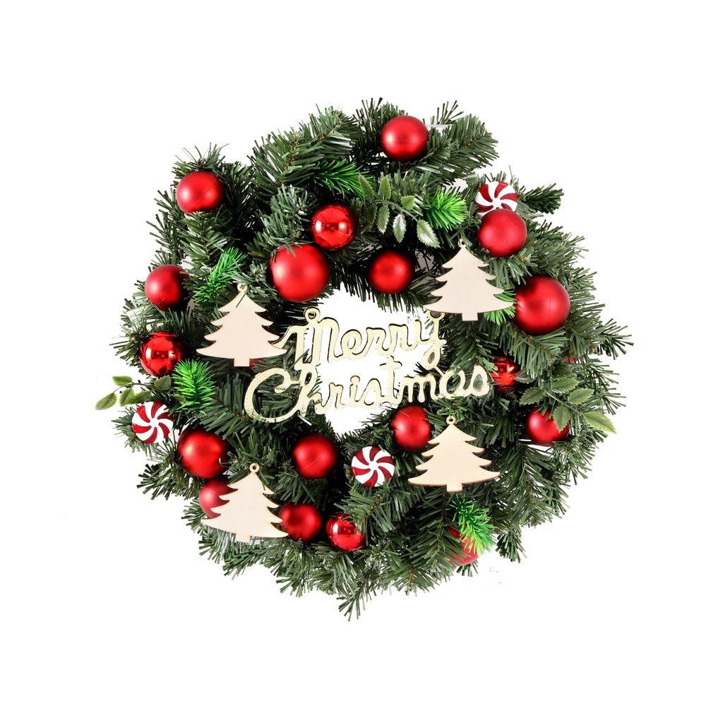 Jingle Jollys 40cm Christmas Wreath Garland Baubles Ornaments Decor