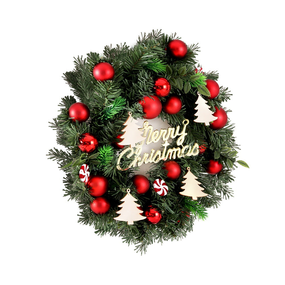 Jingle Jollys 40cm Christmas Wreath Garland Baubles Ornaments Decor