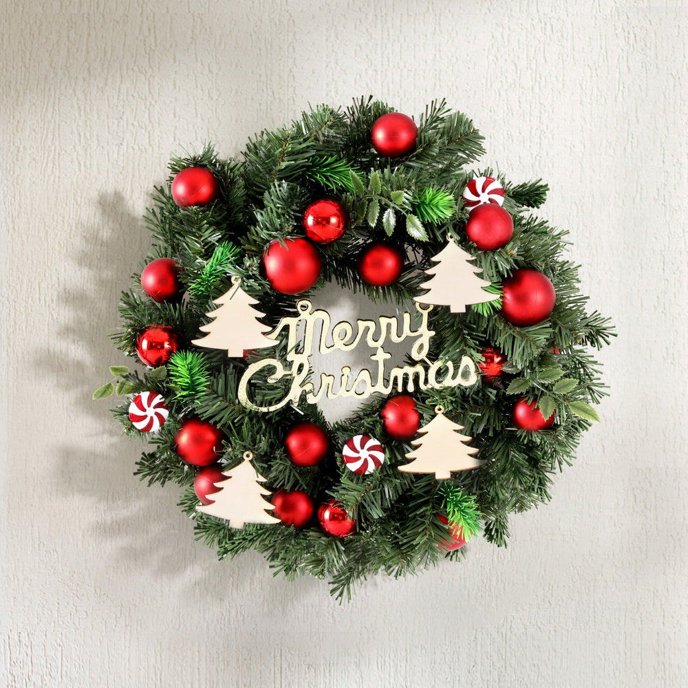 Jingle Jollys 40cm Christmas Wreath Garland Baubles Ornaments Decor