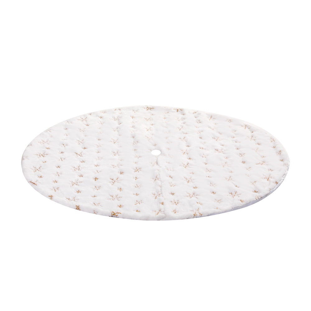 Jingle Jollys 120cm Christmas Tree Skirt Snowflake Ornaments White