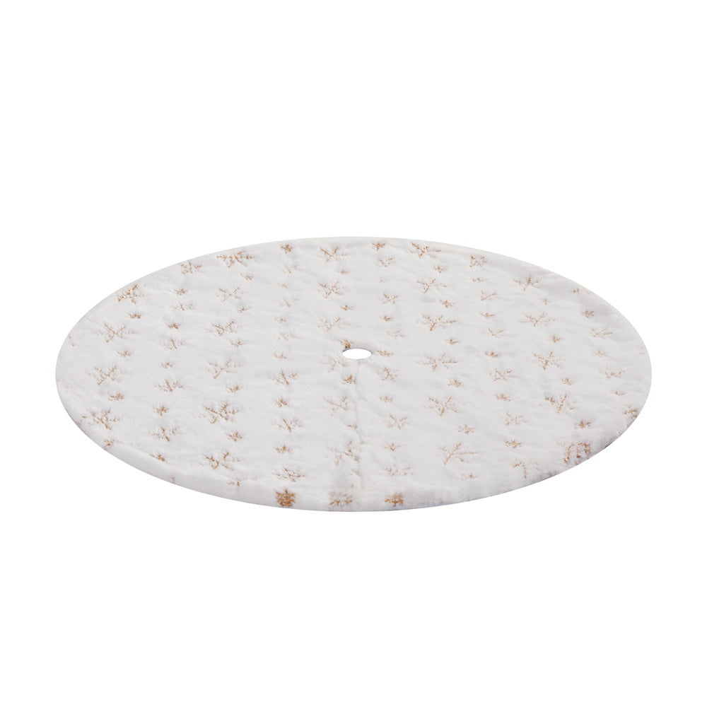 Jingle Jollys 90cm Christmas Tree Skirt Snowflake Ornaments White
