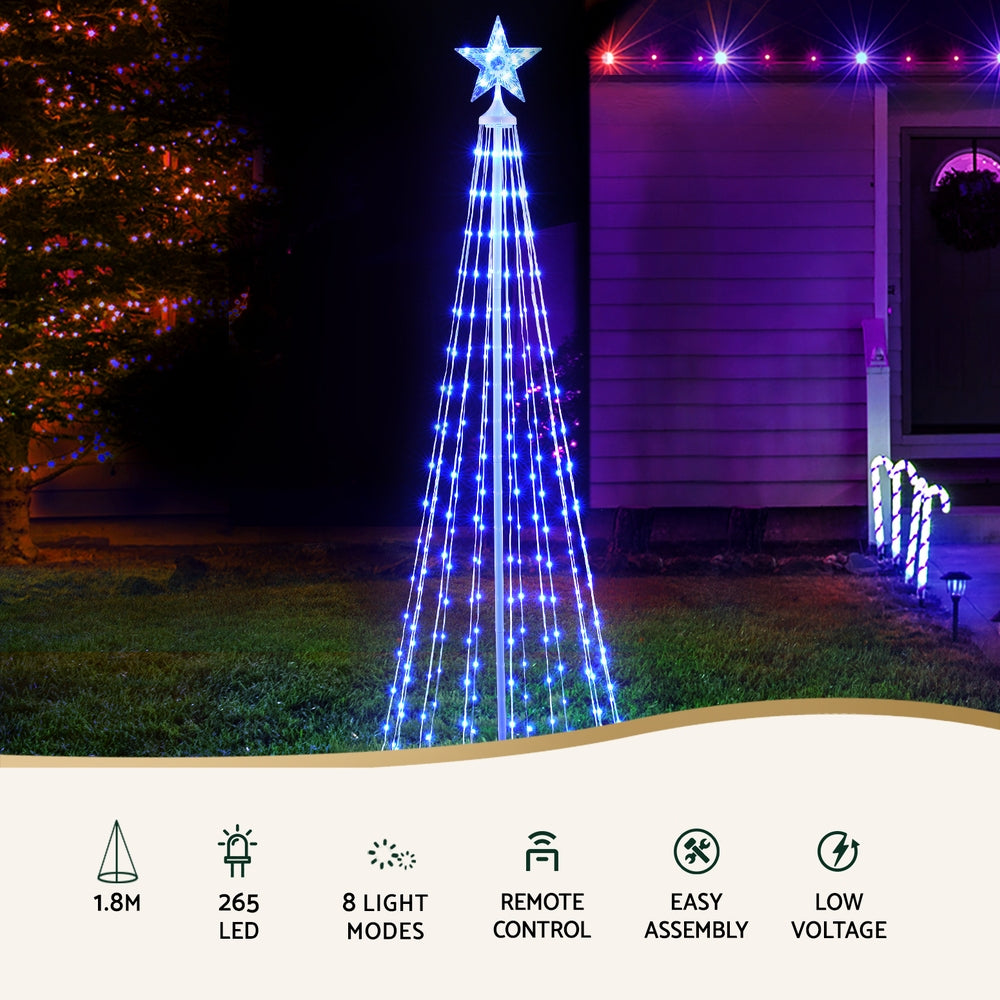 Jingle Jollys 1.8M Christmas Tree RGB LED Fairy Lights