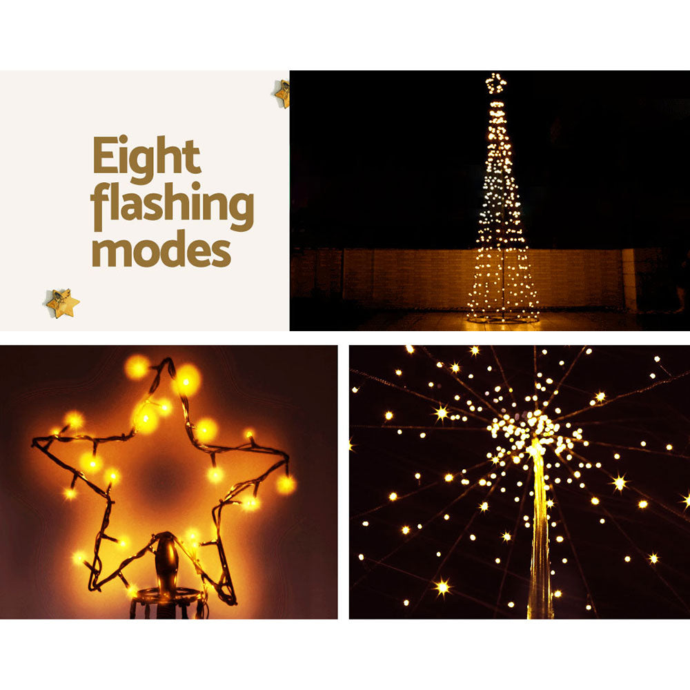 Jingle Jollys 3.6M LED Solar Christmas Tree Warm White