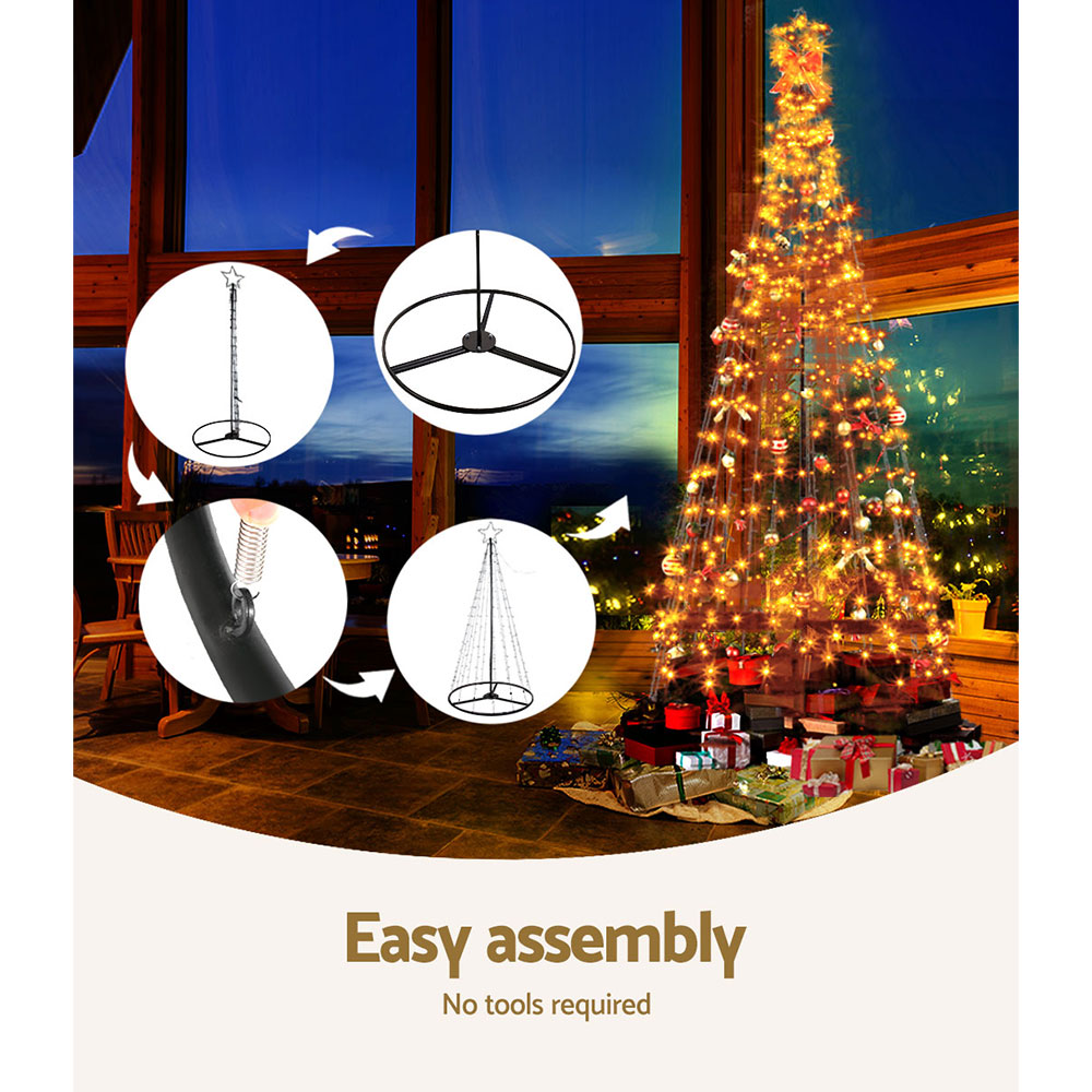 Jingle Jollys 3.6M LED Solar Christmas Tree Warm White