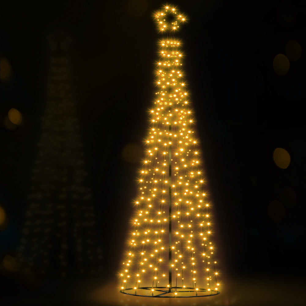 Jingle Jollys 3.6M LED Solar Christmas Tree Warm White