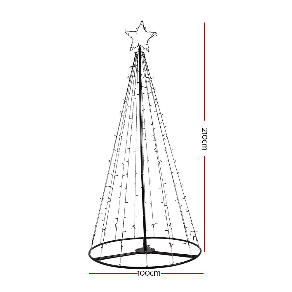Jingle Jollys 2.1M LED Solar Christmas Tree Warm White