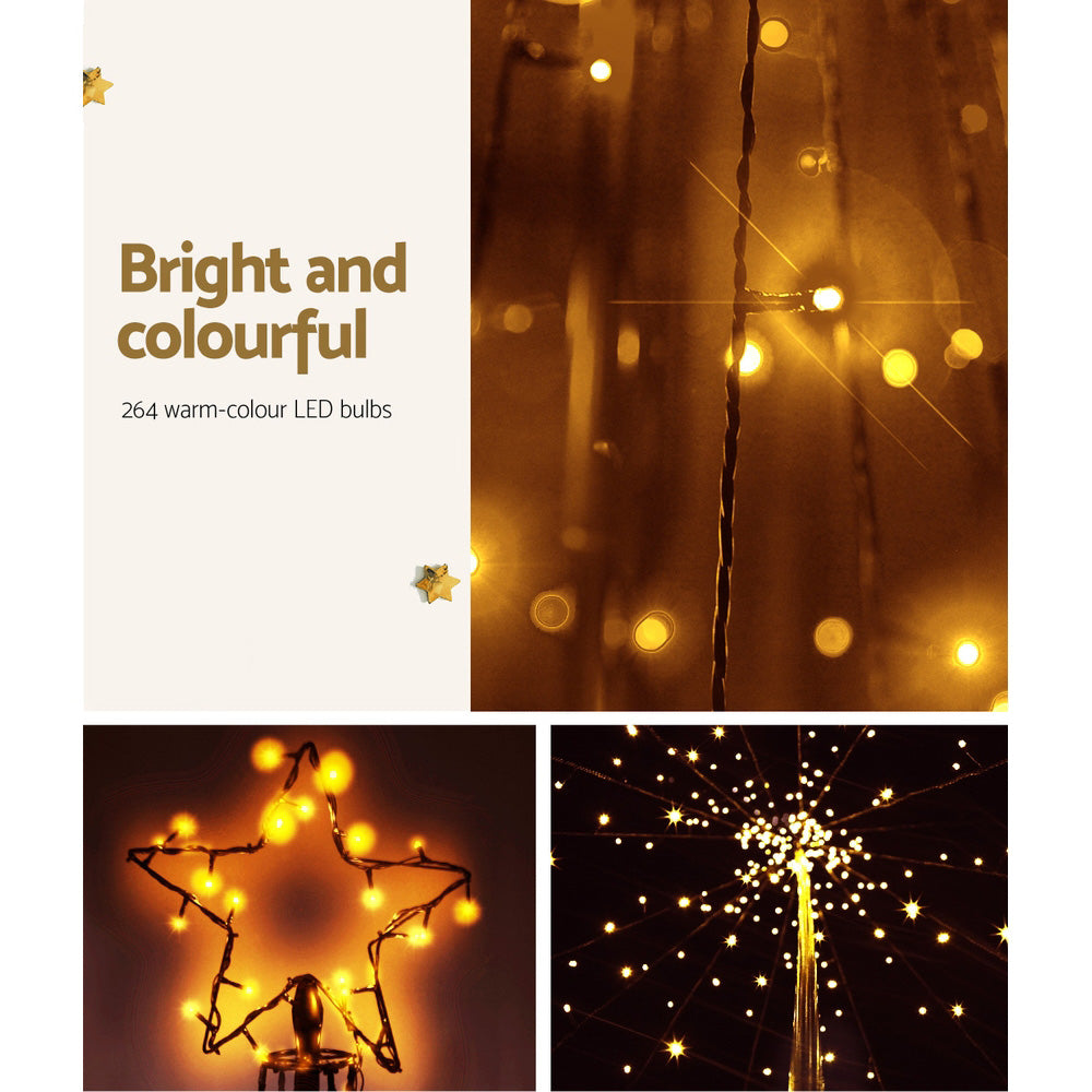 Jingle Jollys 2.1M LED Solar Christmas Tree Warm White