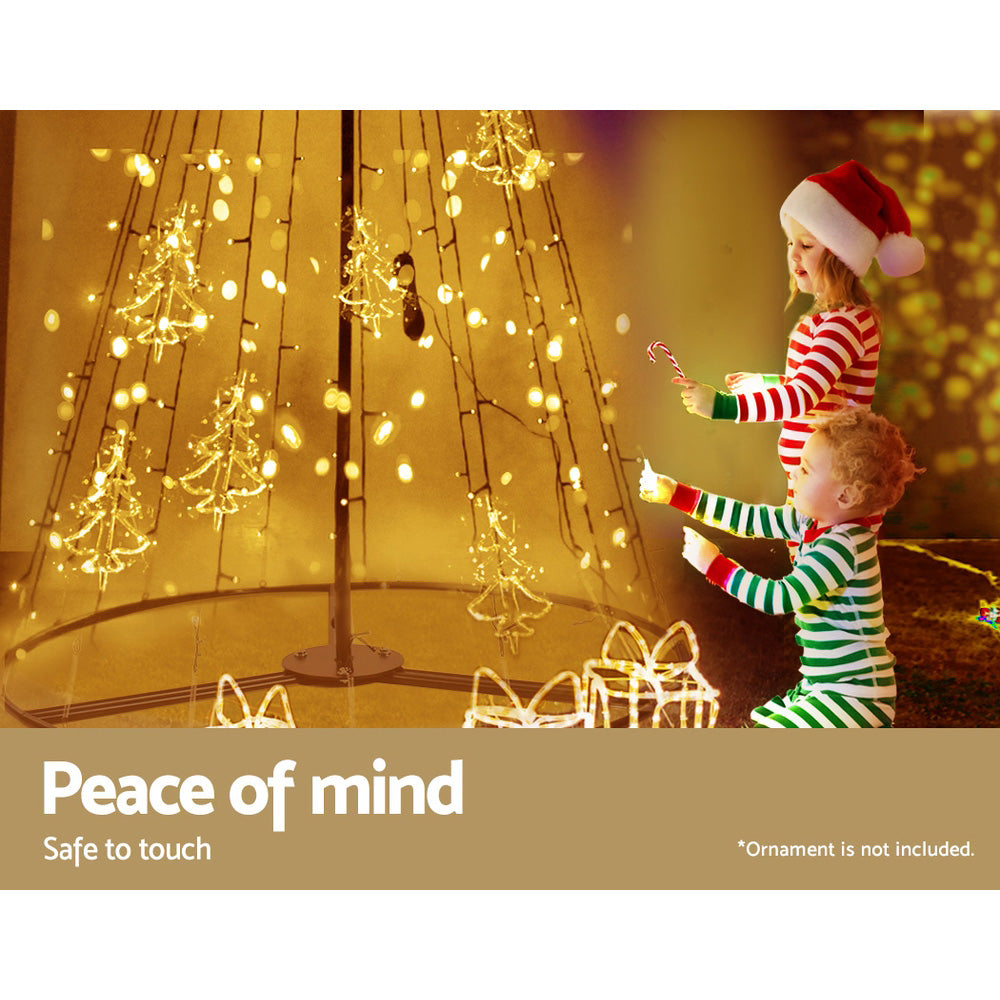 Jingle Jollys 2.1M LED Solar Christmas Tree Warm White