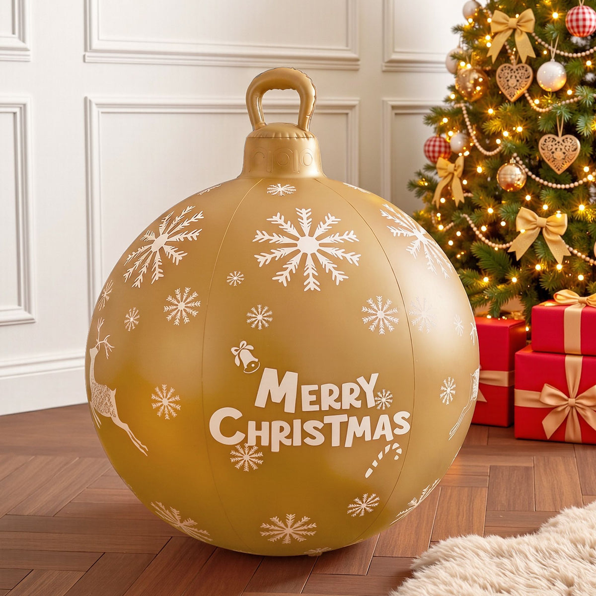 Jingle Jollys Christmas Inflatable Ball Bauble 60cm Gold