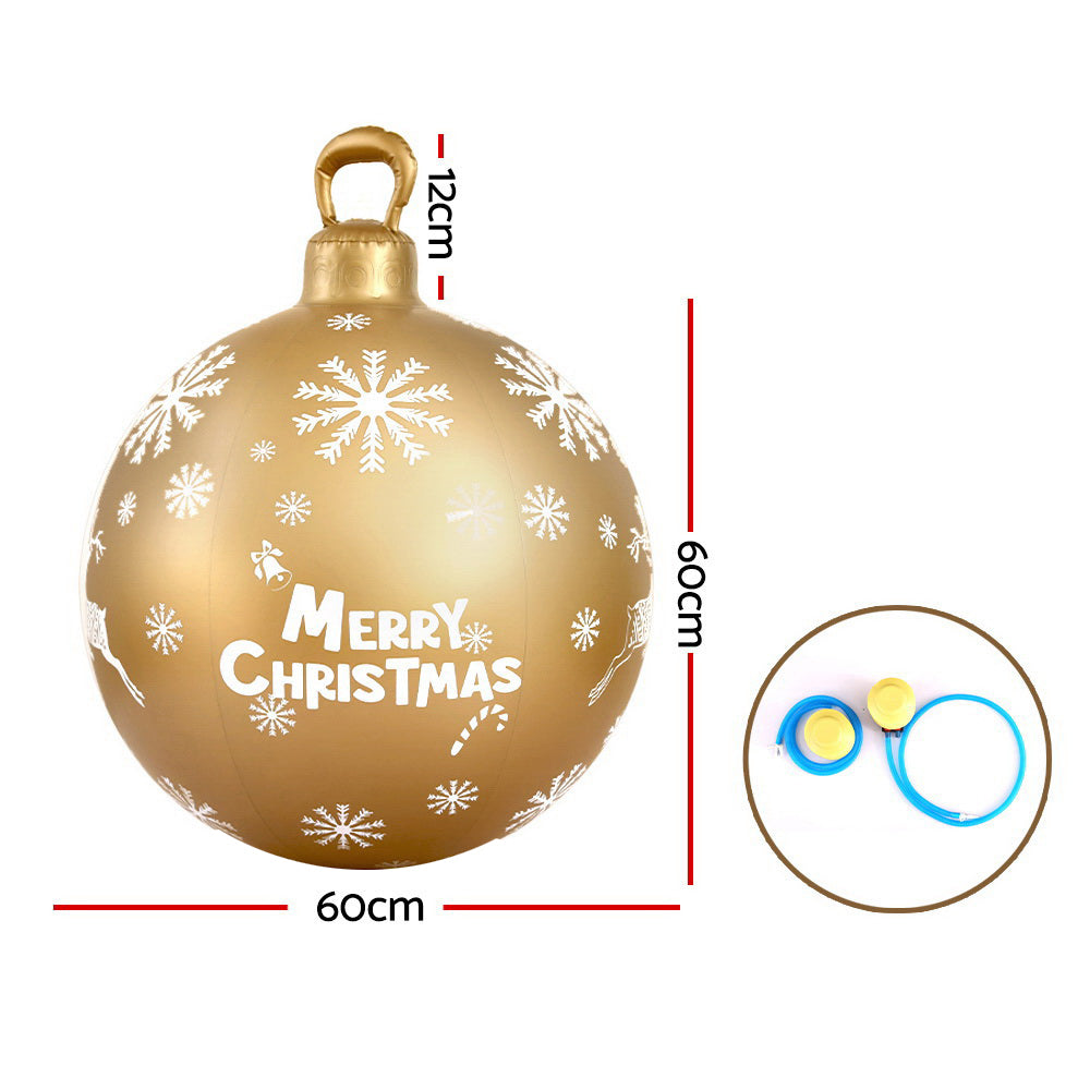 Jingle Jollys 60cm Christmas Inflatable Bauble Outdoor Decoration Gold