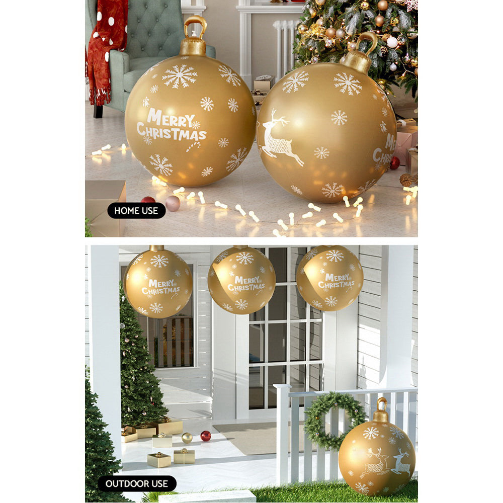 Jingle Jollys 60cm Christmas Inflatable Bauble Outdoor Decoration Gold
