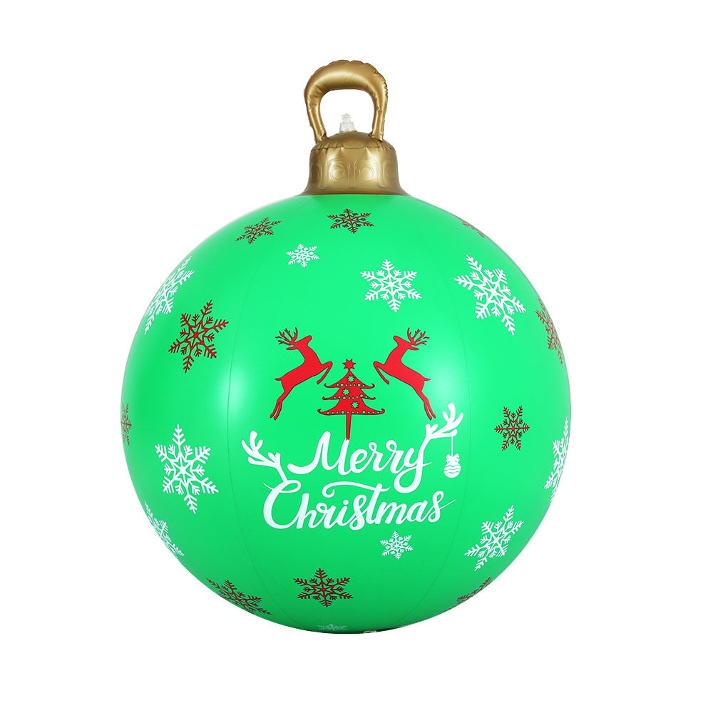 Jingle Jollys 60cm Christmas Inflatable Bauble Outdoor Decoration Green