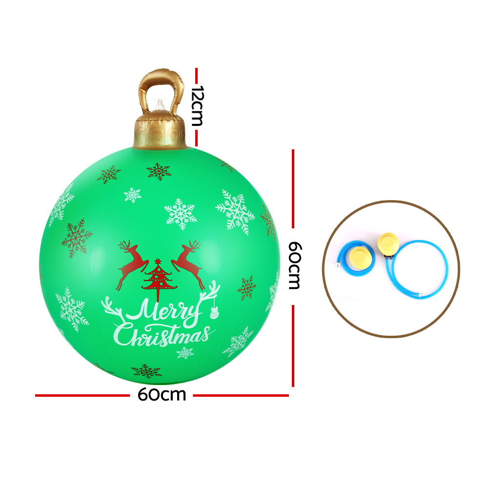 Jingle Jollys 60cm Christmas Inflatable Bauble Outdoor Decoration Green