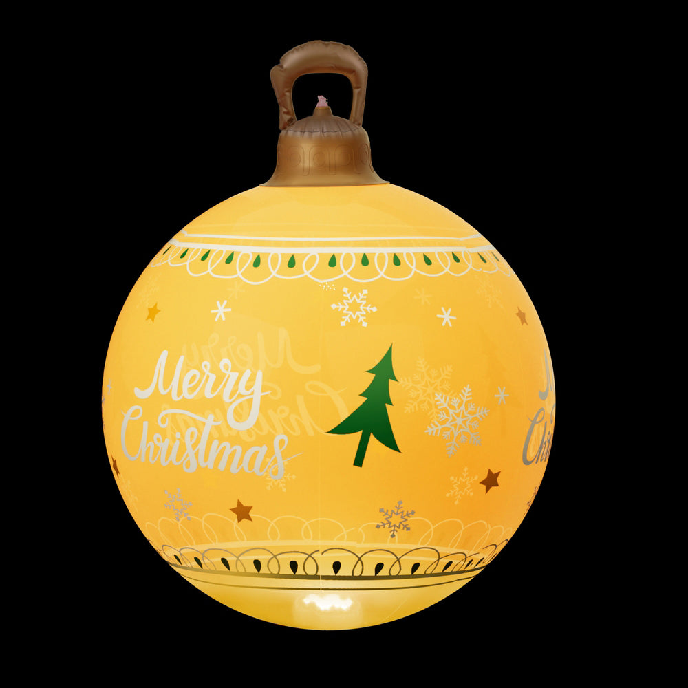 Jingle Jollys 60cm Inflatable Christmas Ball LED Illuminated Gold