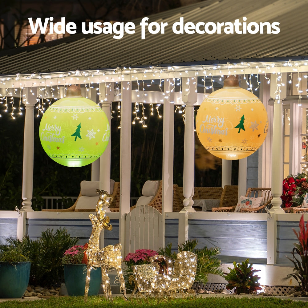 Jingle Jollys 60cm Inflatable Christmas Ball LED Illuminated Gold