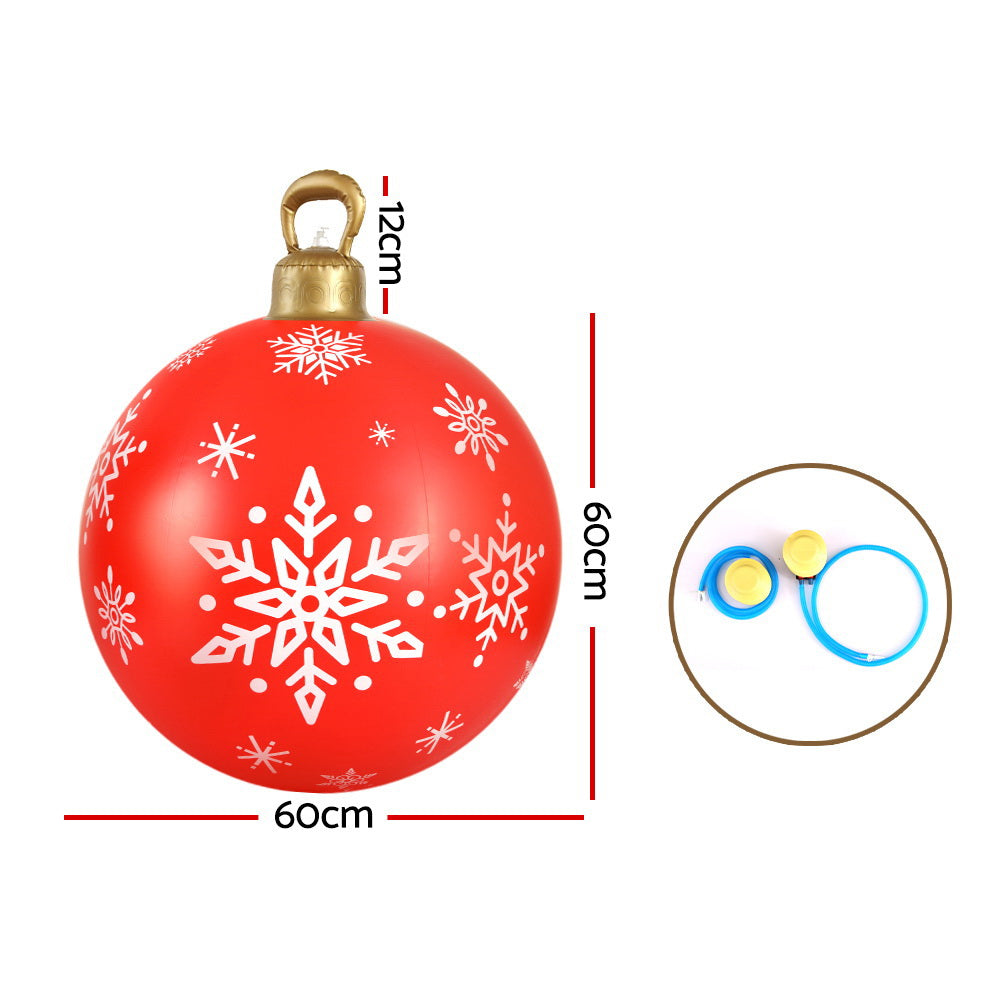 Jingle Jollys 60cm Inflatable Christmas Bauble Outdoor Decoration Red