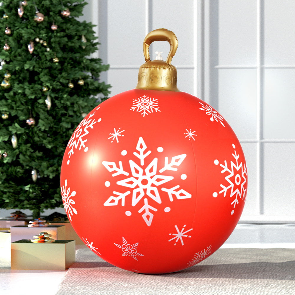 Jingle Jollys 60cm Inflatable Christmas Bauble Outdoor Decoration Red