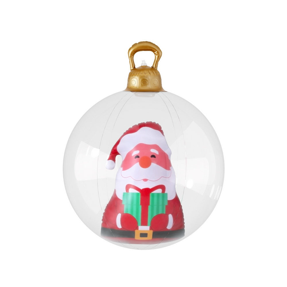 Jingle Jollys 60cm Christmas Inflatable Santa Bauble Clear
