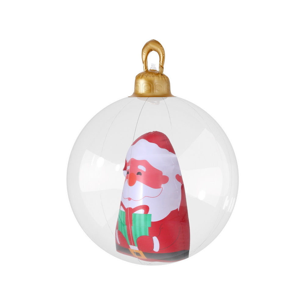 Jingle Jollys 60cm Christmas Inflatable Santa Bauble Clear