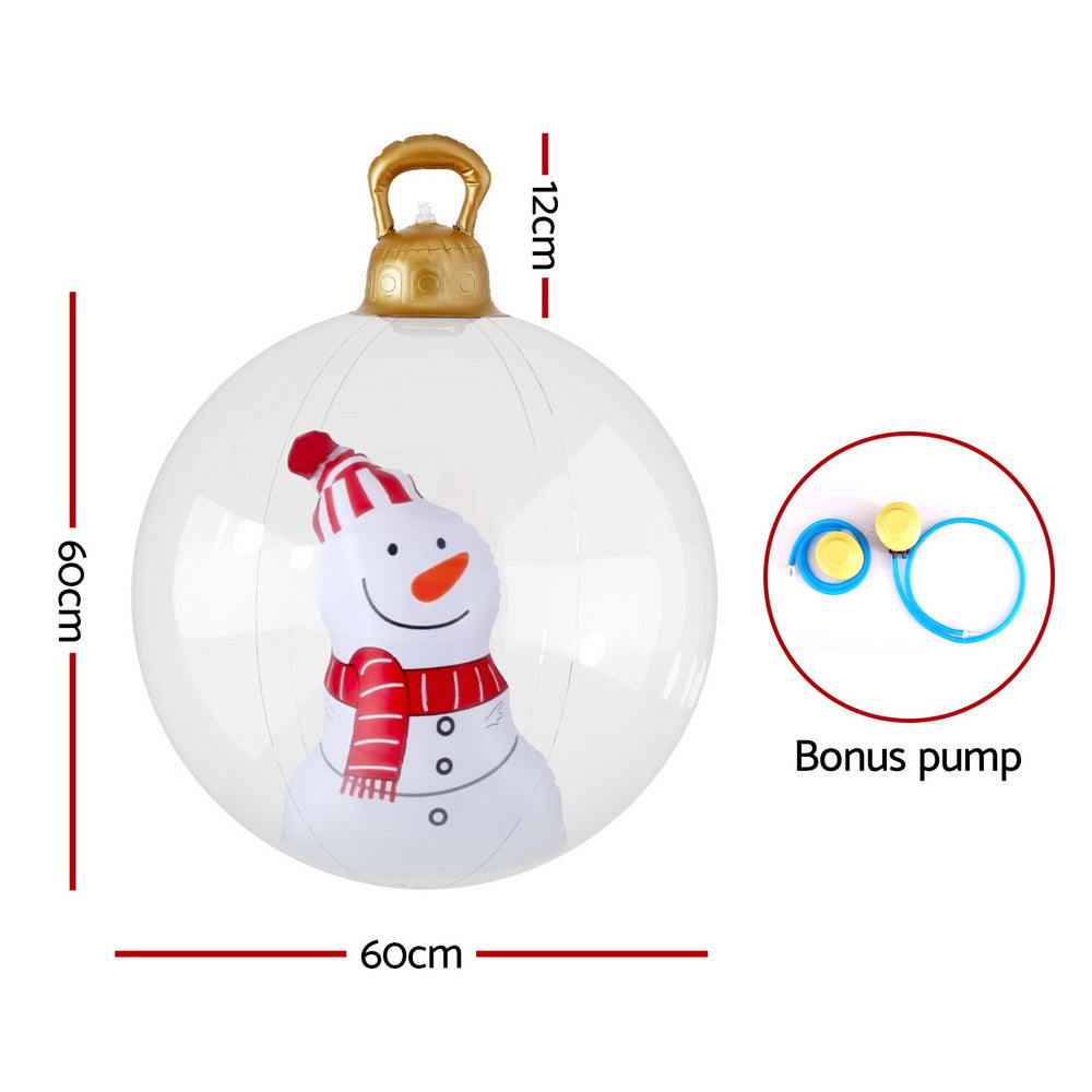 Jingle Jollys 60cm Christmas Inflatable Snowman Bauble Decoration