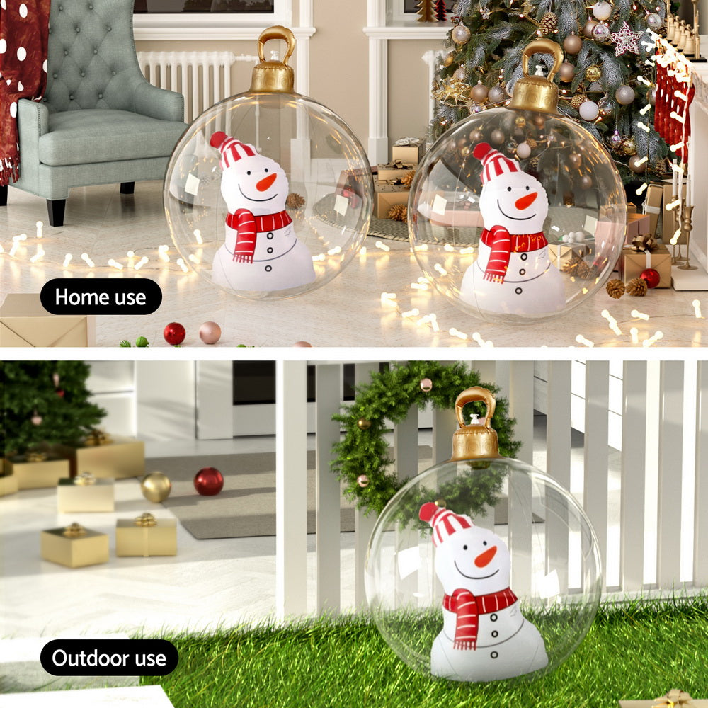 Jingle Jollys 60cm Christmas Inflatable Snowman Bauble Decoration