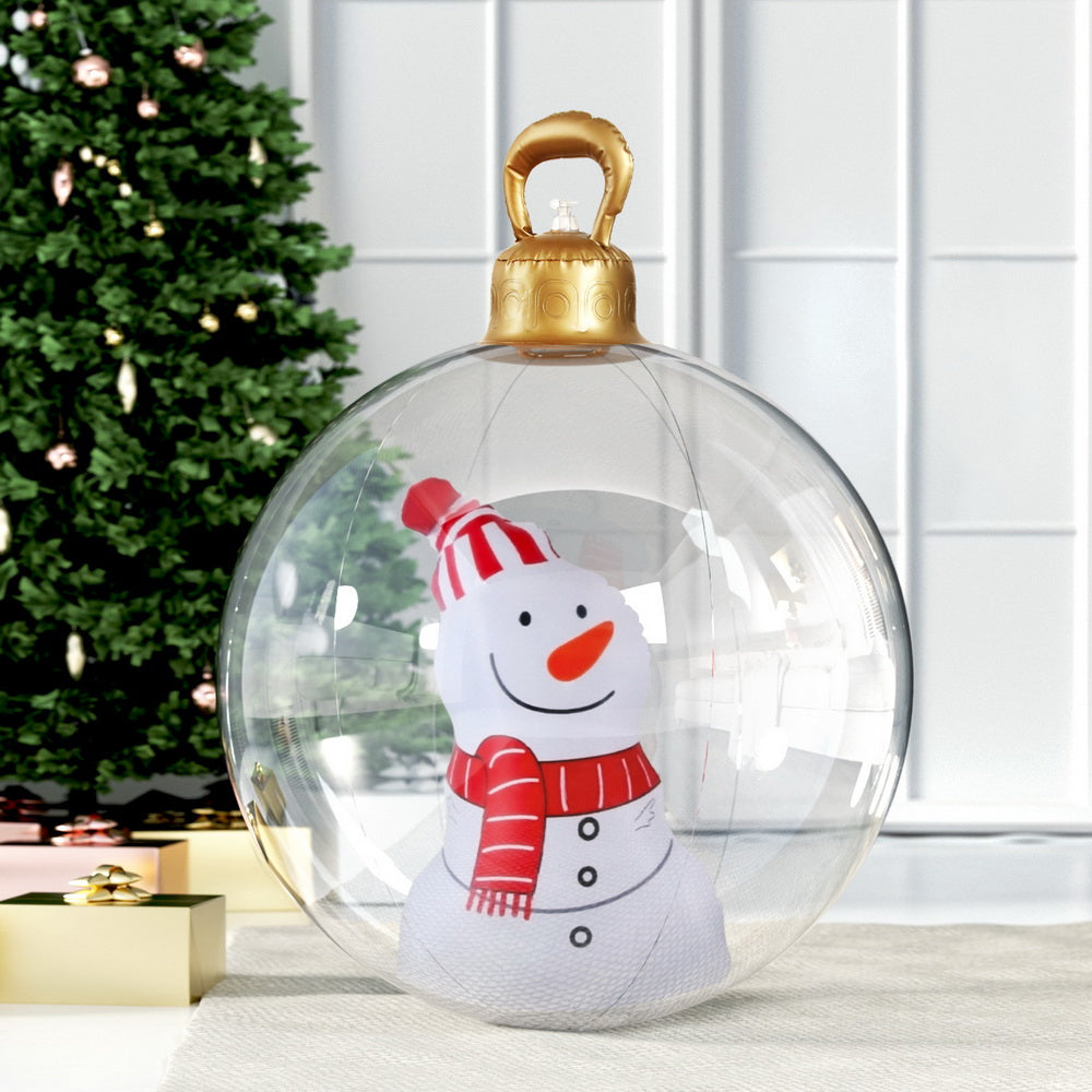 Jingle Jollys 60cm Christmas Inflatable Snowman Bauble Decoration