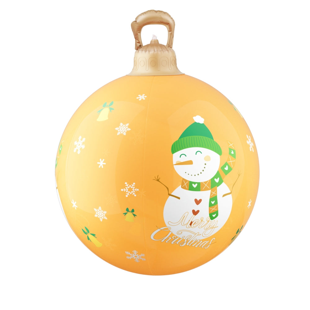 Jingle Jollys 60cm Inflatable Christmas Ball LED Snowman Decor Gold