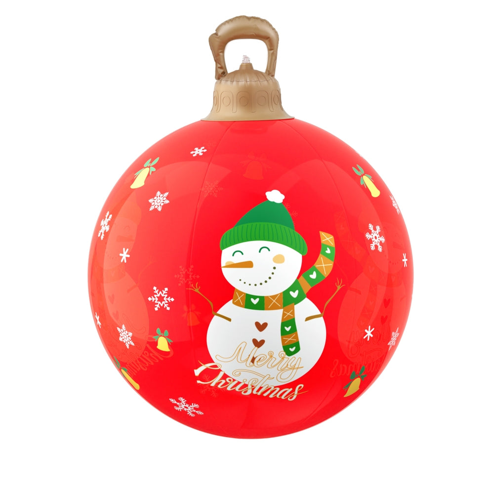 Jingle Jollys 60cm Inflatable LED Snowman Bauble Red
