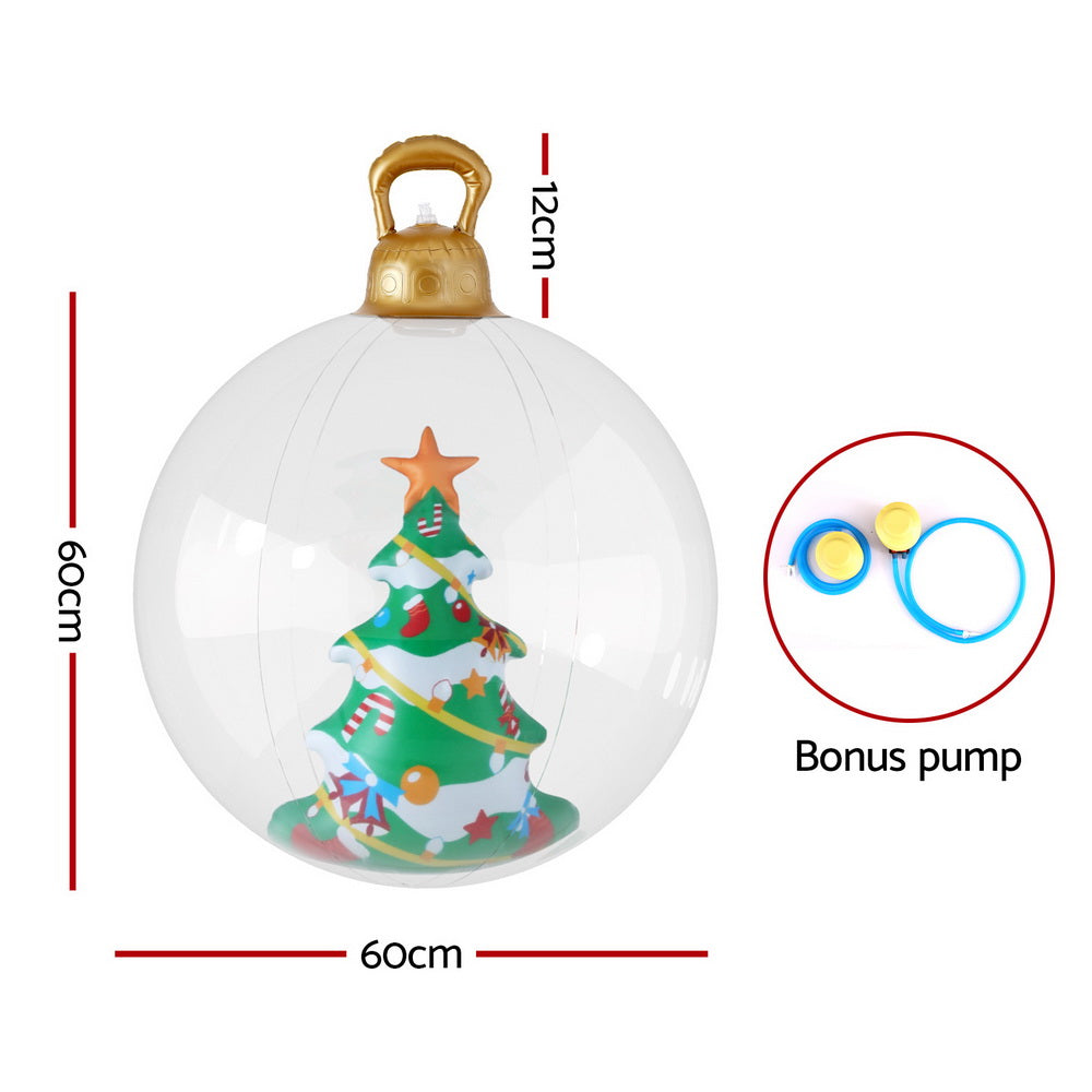 Jingle Jollys 60cm Inflatable Christmas Bauble Clear