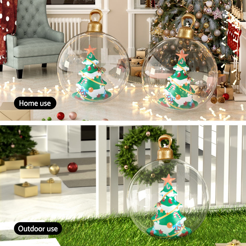 Jingle Jollys 60cm Inflatable Christmas Bauble Clear