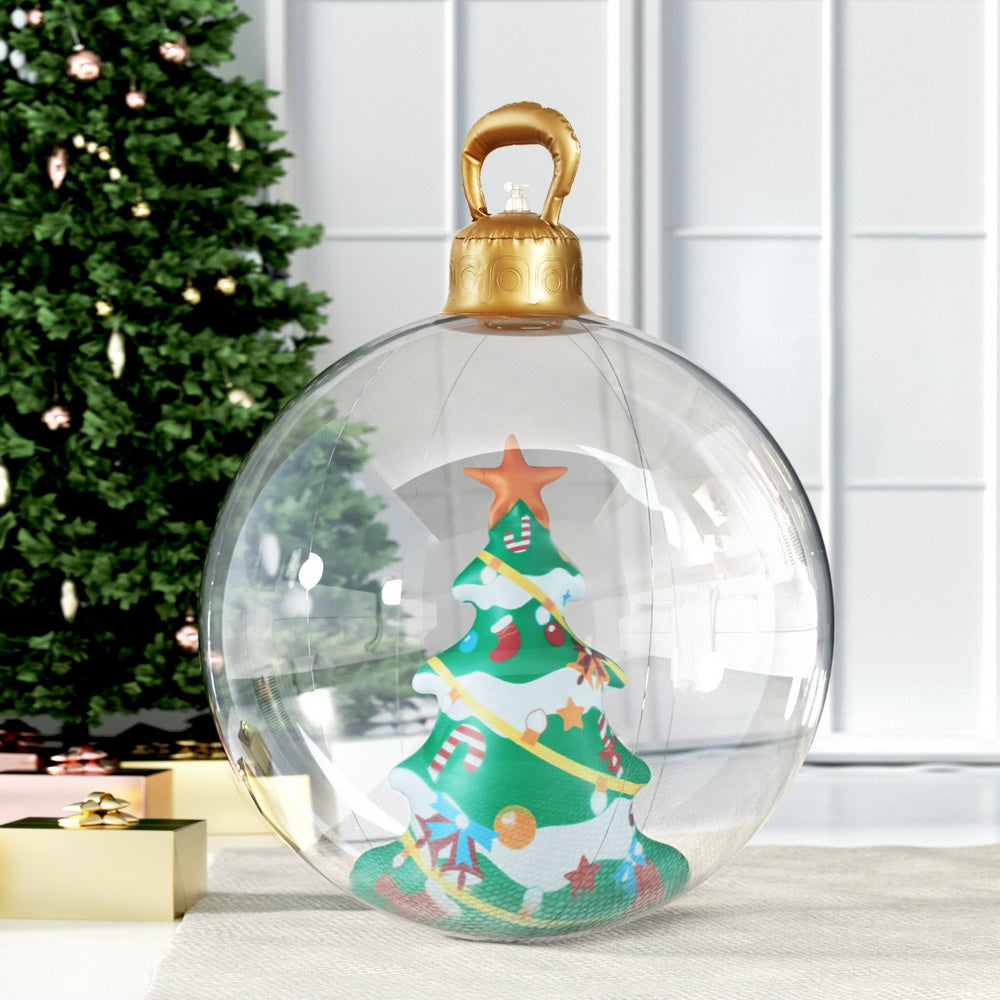 Jingle Jollys 60cm Inflatable Christmas Bauble Clear