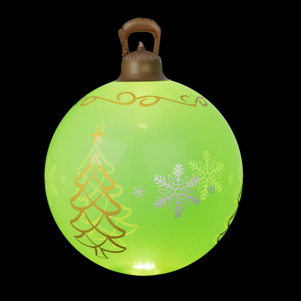 Jingle Jollys 60cm Inflatable Christmas Ball LED Illuminated Green