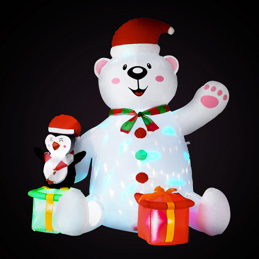 Jingle Jollys 1.8m LED Christmas Inflatable Bear Outdoor Decoration