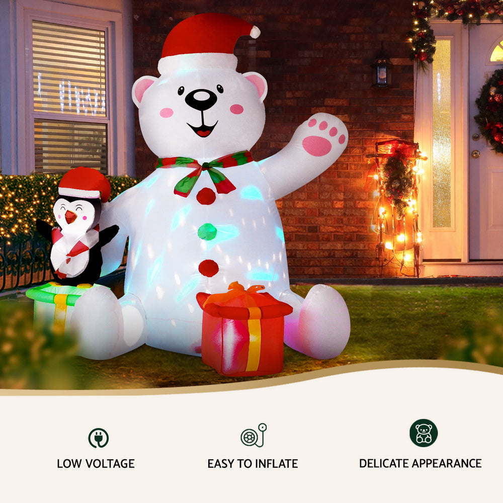 Jingle Jollys 1.8m LED Christmas Inflatable Bear Outdoor Decoration