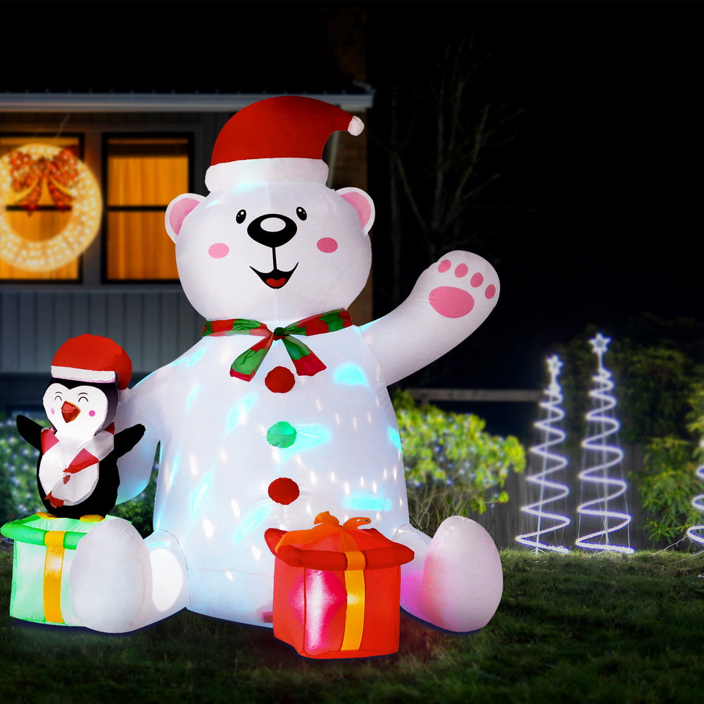 Jingle Jollys 1.8m LED Christmas Inflatable Bear Outdoor Decoration