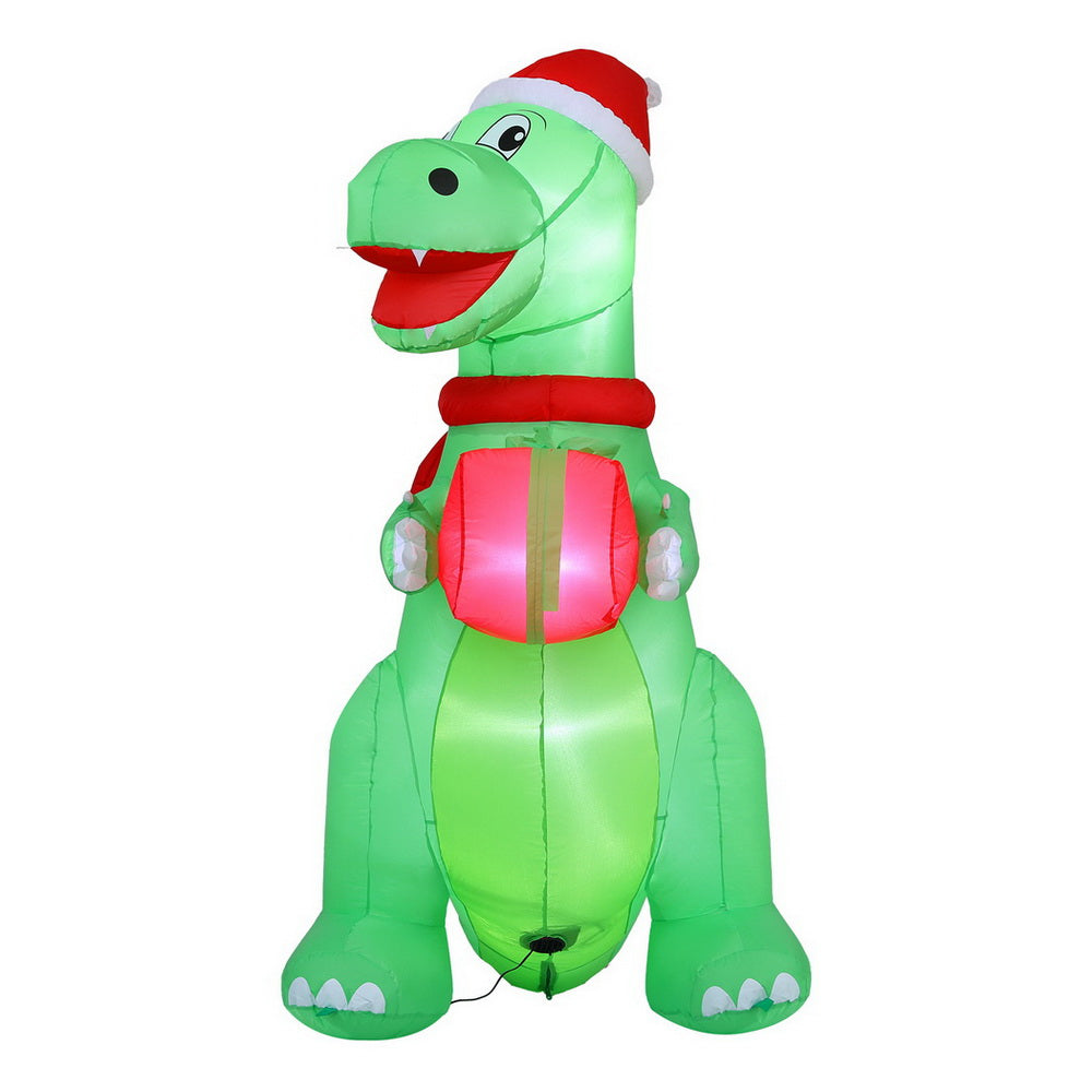 Jingle Jollys Christmas Dinosaur Inflatable 1.8M with LED Lights
