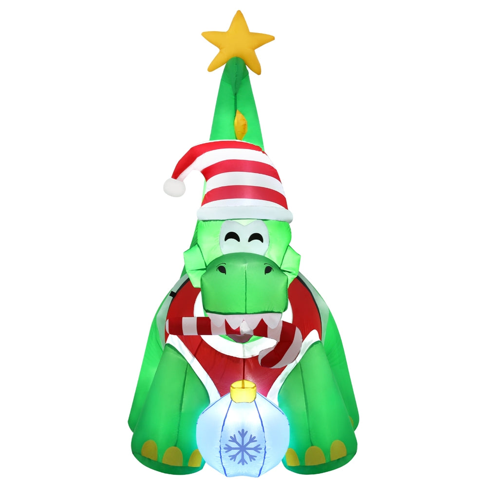 Jingle Jollys 1.86m LED Dinosaur Christmas Inflatable Decoration