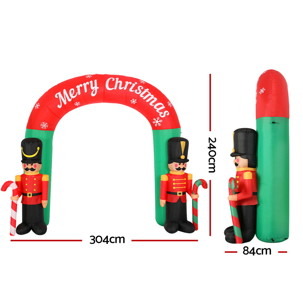 Jingle Jollys 3M Inflatable Nutcracker Archway Illuminated Christmas Decoration
