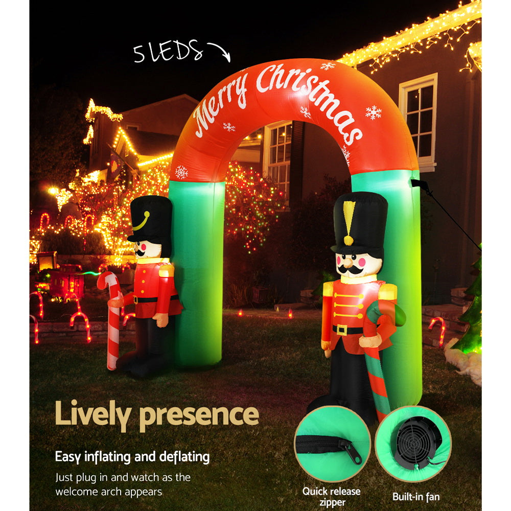 Jingle Jollys 3M Inflatable Nutcracker Archway Illuminated Christmas Decoration
