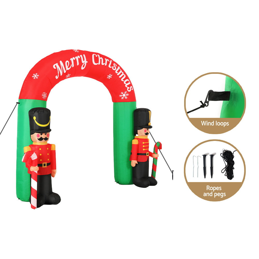 Jingle Jollys 3M Inflatable Nutcracker Archway Illuminated Christmas Decoration