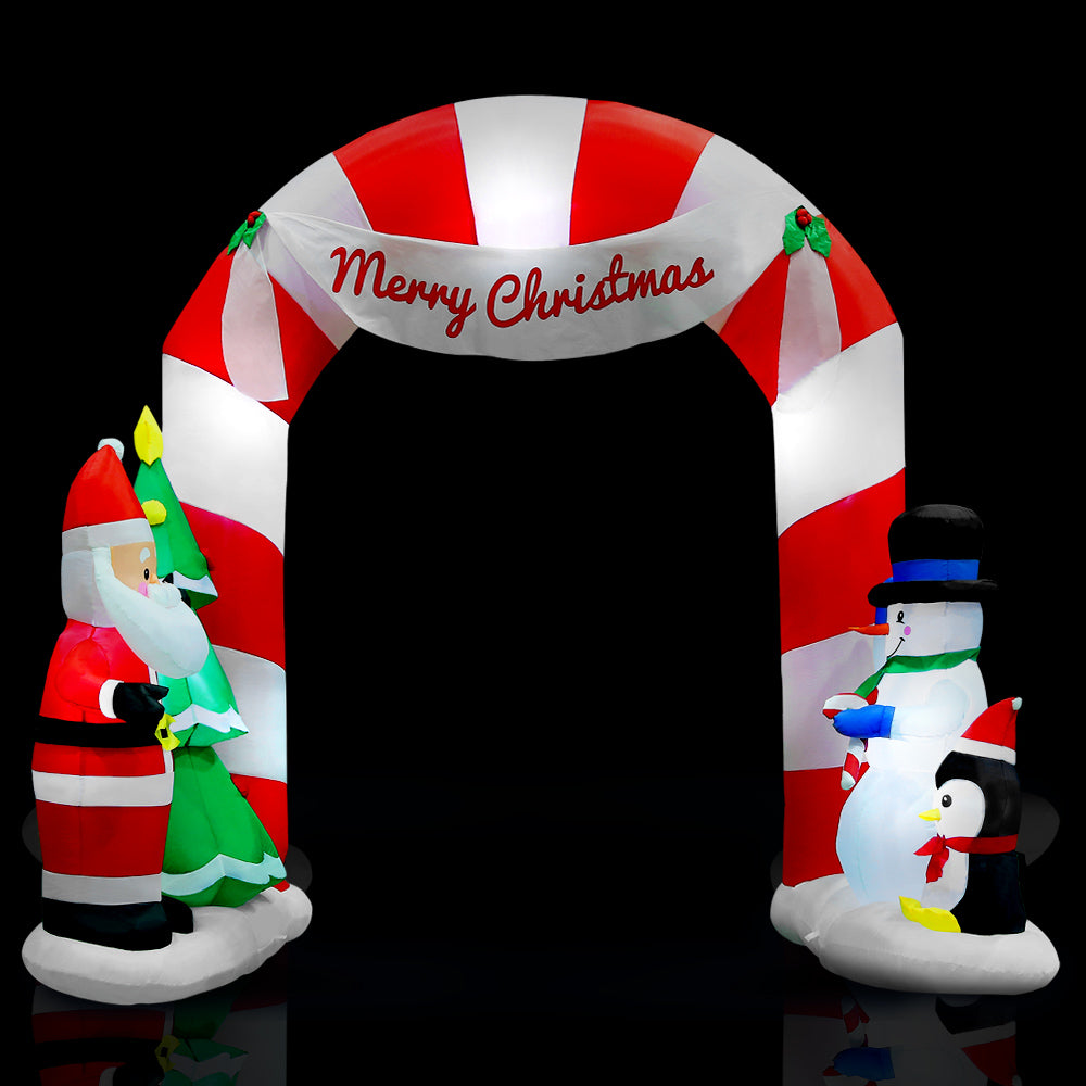 Jingle Jollys 3M Inflatable Santa Archway Illuminated Christmas Decoration