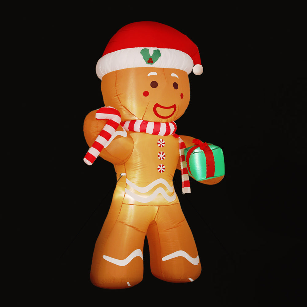 Jingle Jollys Christmas Inflatable Gingerbread Man 2.4M Illuminated