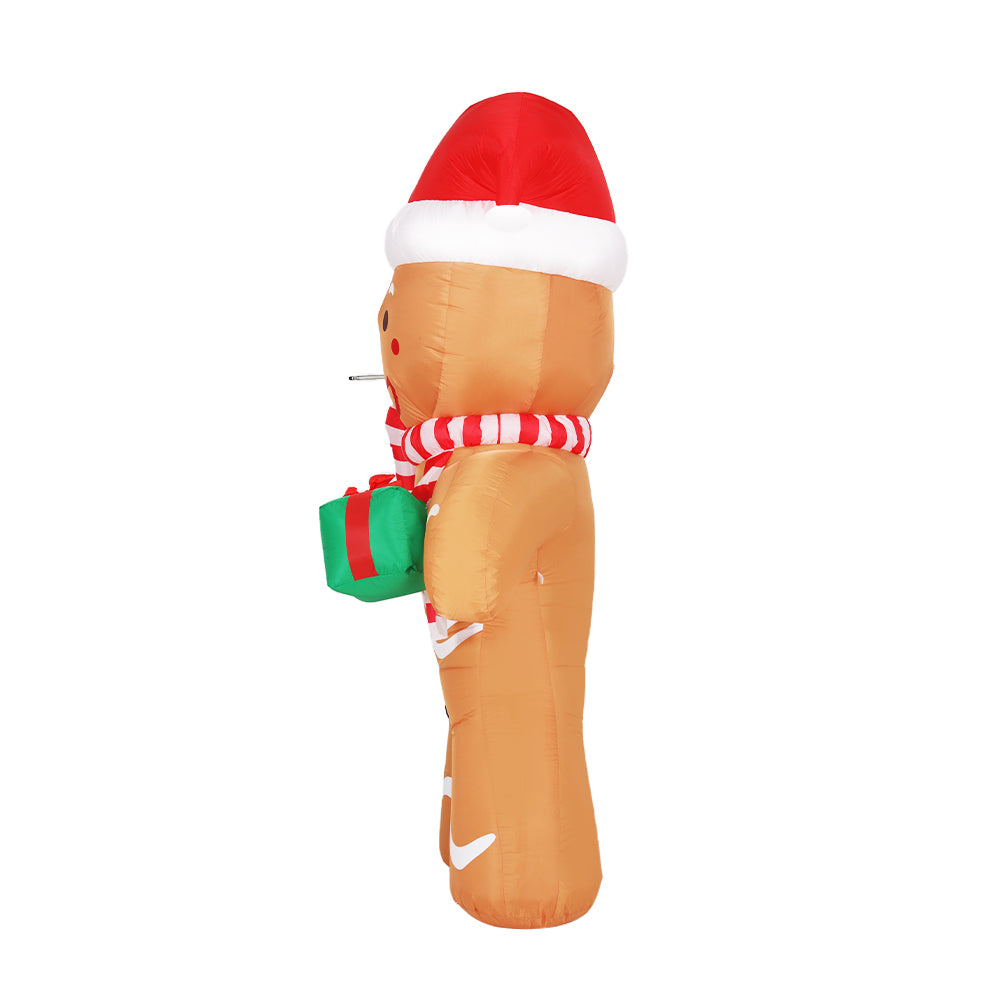 Jingle Jollys 2.4M Inflatable Gingerbread Man Illuminated Christmas Decoration