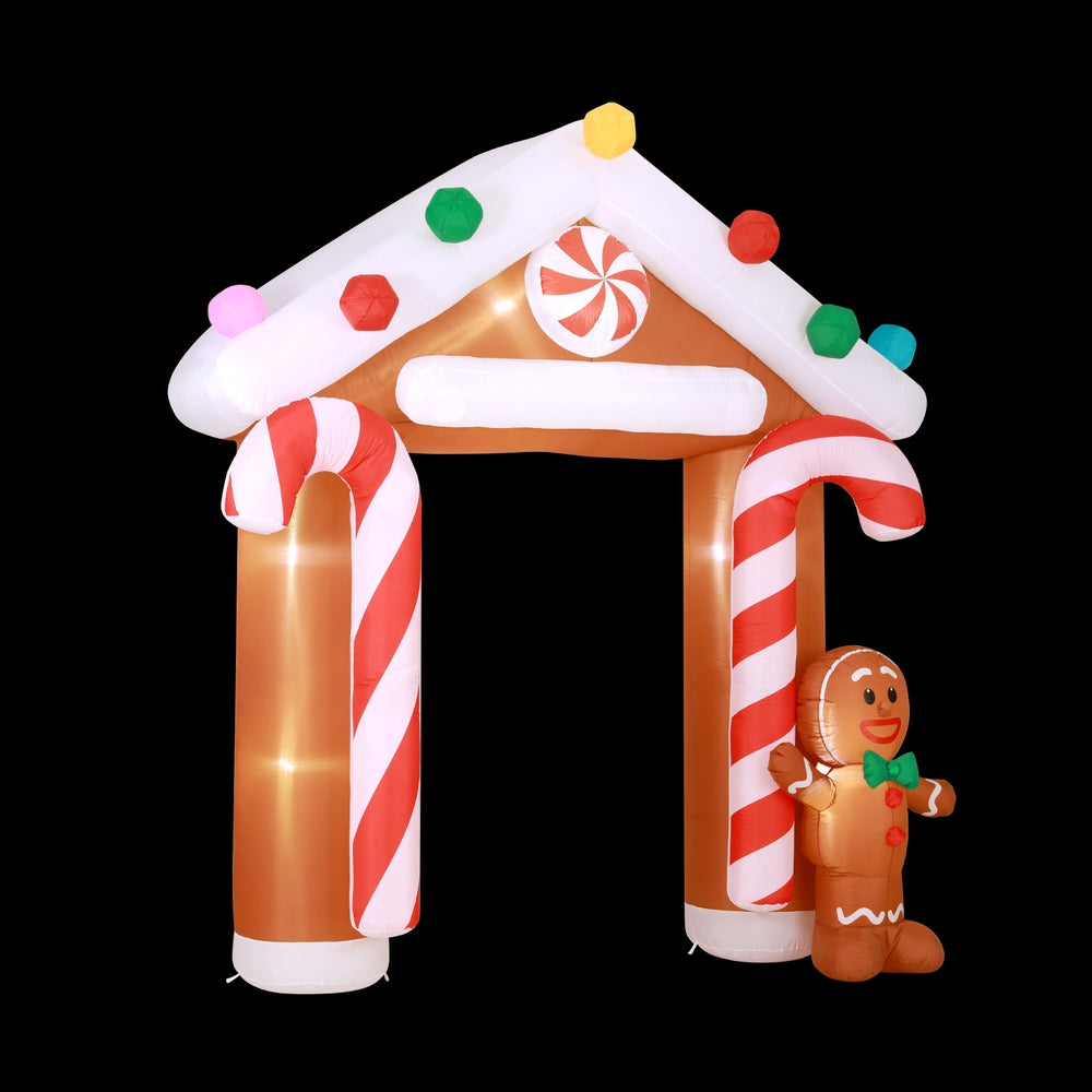 Jingle Jollys 2.8M Christmas Inflatable Archway Ginger Illuminated Decorations