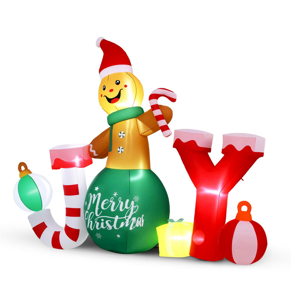 Jingle Jollys 3M Christmas Inflatable Gingerman Joy Outdoor Decoration