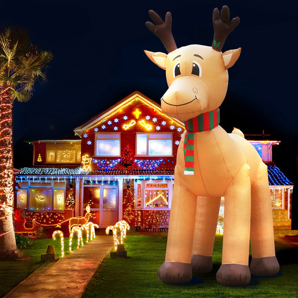 Jingle Jollys 5M Inflatable Reindeer Illuminated Christmas Decoration