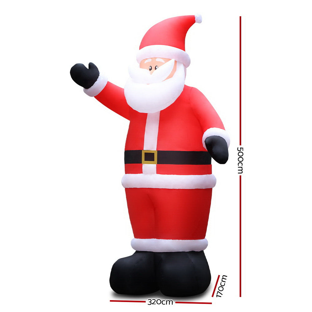 Jingle Jollys 5M Inflatable Santa Illuminated Christmas Decoration